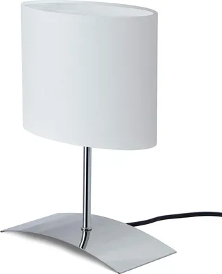 Produktbild von Design Tischleuchte "White House" mit weißem Stoffschirm