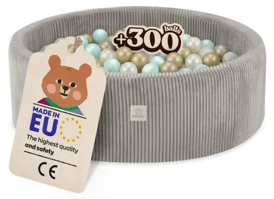 Produktbild von Bällebad für Babys - 90 x 30 cm - Enthält 300 Bälle - Abnehmbare Bezüge - Waschbar bei 30 Grad