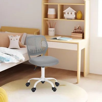 Image de Chaise pour bureau pour enfants, réglable en hauteur, avec 5 roulettes, idéale pour les chambres d'enfants
