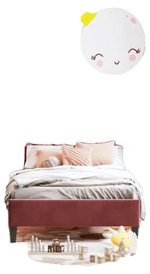 Produktbild von Kinderbett, elegantes Design, robuste Konstruktion, 90x200cm, Weinrot