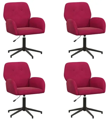 Produktbild von vidaXL Drehstühle 4 Stk. 54 x 55 x 90 cm Weinrot Samt (V)