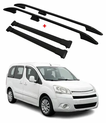 Image de Kit Barres de toit pour Citroen Berlingo 2008-2018 Alu Noir L1 Empattement Court