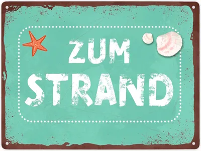 Produktbild von Zum Strand Metallschild XXL in 28x38 cm für den Sommer