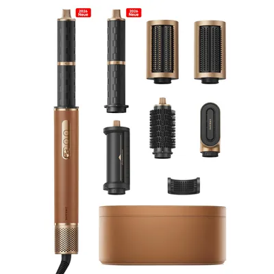 Produktbild von DREAME AirStyle Pro,7in1 Multistyler,Schnelltrocknend,2Lockenaufsätze,Volumen für das Haar,glättende Bürste,Kräusel Reduzierung,2026Neue Version,Braun
