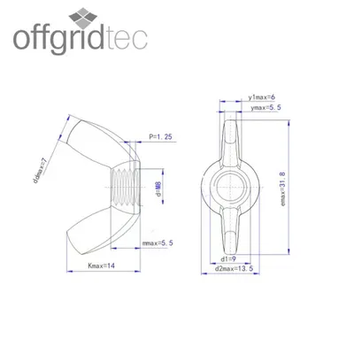 Produktbild von Offgridtec Flügelmuttern M8 Edelstahl A2 V2A 304 DIN315 15 Stk.