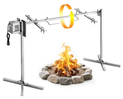Image de Gril rotisserie de 38 W - Longueur : 1321 mm - Acier inoxydable - Gril rotatif électrique