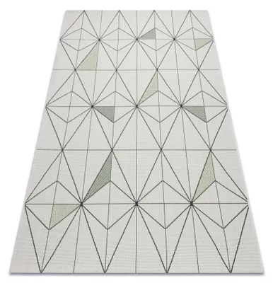 Imagen del producto de Alfombra de cuerda sisal COLOR 19447/062 Rombos Triángulos crema blanco 160x230 cm