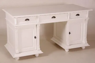 Zdjęcie produktu dla Biurko Casa Padrino sosna lita Anglia biała - biurko angielskie - styl antyczny - empire secesja barok kolonialny shabby chic
