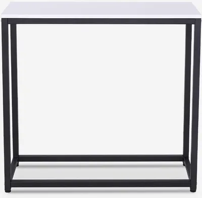 Image de Table console entrée moderne en métal 80x30x75cm Nigel - Blanc