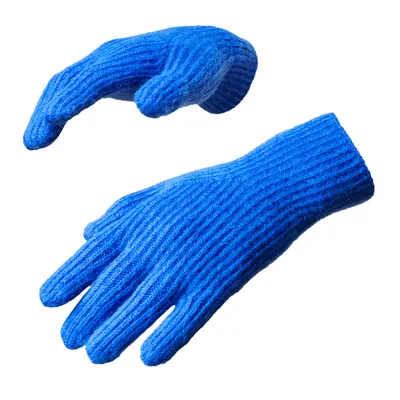 Produktbild von Gestrickte Telefonhandschuhe mit Fingerausschnitt uni blau
