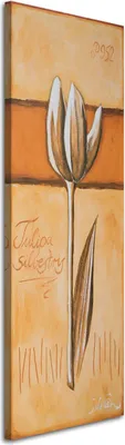 Produktbild von Leinwandbild tulpe als handgemälde 50x150 cm Feeby orange wandbild bereit zum aufhängen