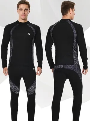 Produktbild von Herren Thermounterwäsche Funktionsunterwäsche Atmungsaktiv Thermo Unterwäsche Baselayer-Set-Camo-XL