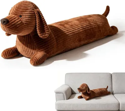Immagine prodotto di Cuscino a forma di bassotto, in peluche, 50 cm, cuscino morbido per chi dorme su un lato