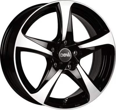 Produktbild von 18 Zoll Alufelge DBV 5SP 001 8,0x18 5/114,3 ET40 schwarz glänzend, front poliert Felge