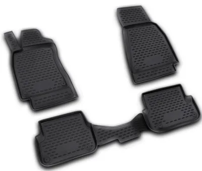 Gummi Fußmatten Set für Audi A6 4F, Bj. 6/2006-3/2011, 4-teilig, schwarz
