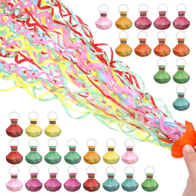 30 bunte Wurfschlangen für Partys, Hochzeit & Karneval