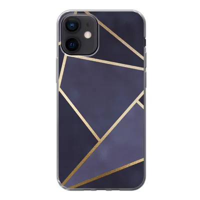 Produktbild von MuchoWow® Handyhülle Schutzhülle Hülle für iPhone 12 Marmor - Blau - Collage Silikon Softcase Handy Hülle - Schutzhülle