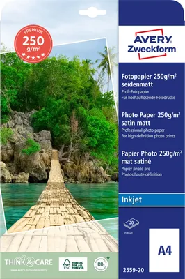 Obrázek produktu pro Avery Zweckform Photo Paper Premium 2559-20 DIN A4 250g ws 20 listů/balení.