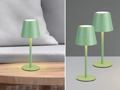 Produktbild von 2er SET Outdoor Akku LED Tischlampen Grün kabellos mit Touchdimmer, 21cm klein