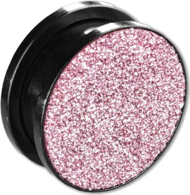 Produktbild von viva-adorno 1 Stück 8mm Plug Flesh Tunnel mit Schraubverschluss Edelstahl Glitzer Design Größe 3 - 12mm Z477,Schwarz