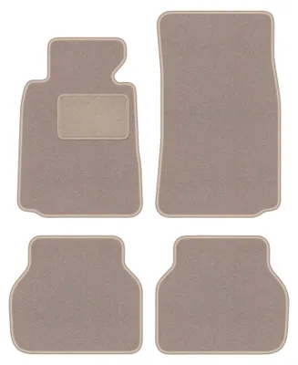 Image de Tapis de sol en moquette pour BMW 5 E39 1996-2004 (berline/break/Touring) – jeu 4 pièces, beiges, sur mesure – Wielganizator LUX