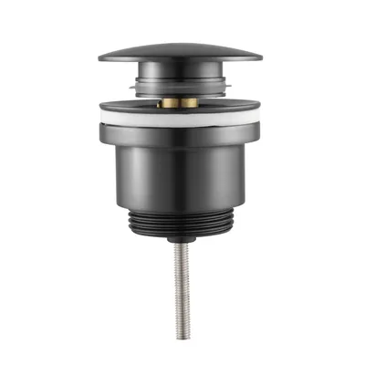 Produktbild von BELVIT Push-Up Ablaufventil 5/4" mit Überlauf – Klick – Messing PVD gebürstet, Bronzegrau