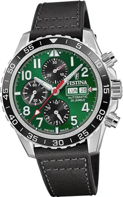 Produktbild von Festina Herrenuhr Swiss Made Armbanduhr Leder schwarz D2UF20056/2