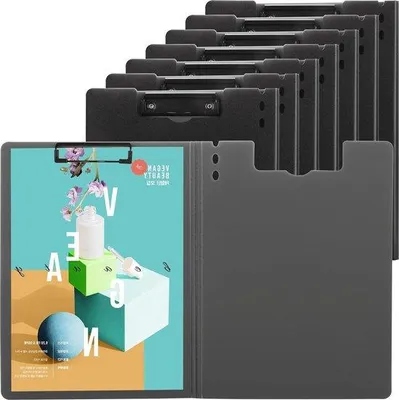 Produktbild von Famanu A4 Klemmbrett 315x235x07 cm - Schwarz mit Deckel und Metallklammer