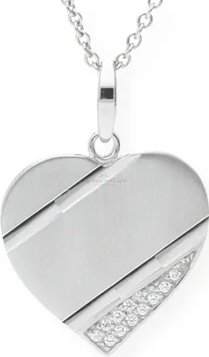 Produktbild von JuwelmaLux Anhänger Sterling Silber 925 Herz Gravurplatte mit Zirkonia JL20-02-0119