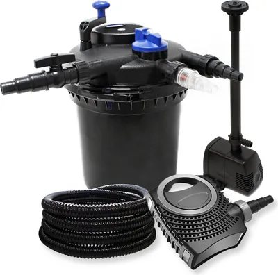 Obrázok produktu pre Kompletná sada Wiltec: CPF-15000 tlakový filter do 30000 l s 18 W UV-C čističkou, NEO8000 SuperEco čerpadlo do jazierka 8000 l/h 70 W, 25 m hadica do jazierka 25 mm (1"), HJ-943 ECO fontánové čerpadlo 800 l/h 16 W