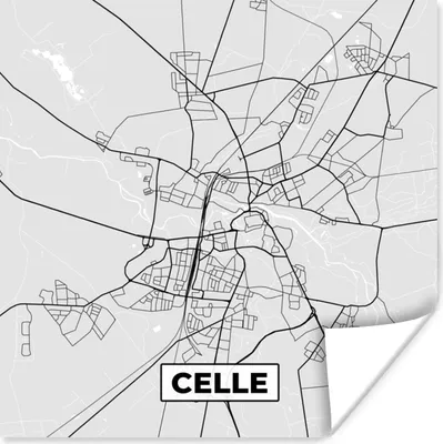 Produktbild von MuchoWow® Poster Deutschland - Stadtplan - Karte - Celle 50x50 cm - Wohnzimmerdekoration