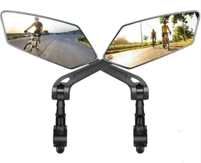 Produktbild von Rückspiegelspiegel - Fahrradspiegel - Ultrabreites Sehfeld - Verlängerte Befestigung - Klappbar - 360° drehbar - Unverspiegelt echt Glas - Geeignet für E-Bikes - Mountainbikes