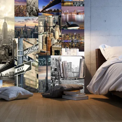 Produktbild von PURO TAPETE - Realistische Tapete ohne Rapport und Versatz 10m Vlies Tapetenrolle Wandtapete modern design Fototapete - Stadt City New York NYC d-B-0023-j-a