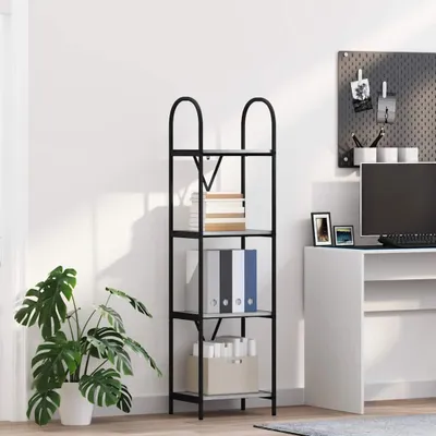 Produktbild von "Schlussverkauf" Bücherregal rechteckig - 1 pc - Büroregal mit Stauraum - Graues Sonoma 40x30x146 cm Holzwerkstoff  C12296