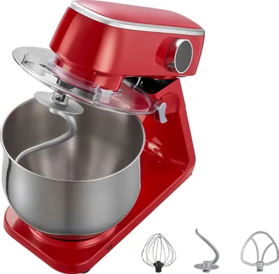 Obrázek produktu pro SucceBuy Hnětací stroj kuchyňský robot na pečení, 1800 W stroj na těsto s nerezovou mísou (7,4 l) a hákem na těsto a šlehačem a metlou, 10stupňový nastavitelný naklápěcí stojanový mixér