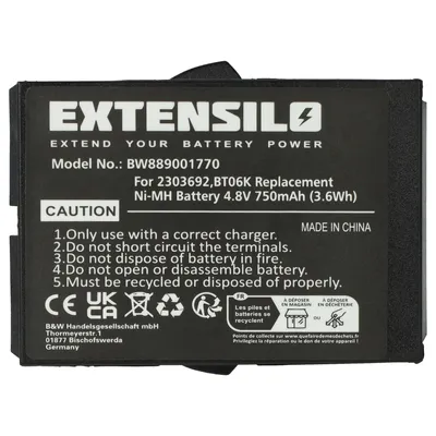 Produktbild von EXTENSILO Akku Ersatz für Ikusi BT06K, 2303692 für Industrie-Funkfernsteuerung Fernbedienung (750 mAh, 4,8 V, NiMH)