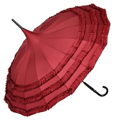 Image de Parapluie avec protection solaire renforcée - Robe de mariée à volants, modèle "Pagode Sarah"