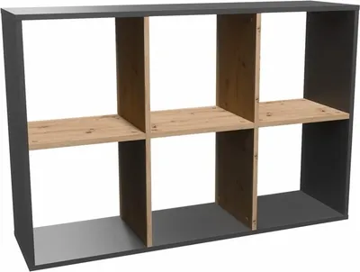 Obrázok produktu pre Topeshop MALAX 2X3 ANT/ART, 6 police/políc, Drevotrieskové dosky, Drevotrieskové dosky, Akrylonitrilbutadienstyren (ABS), 1100 mm, 300 mm