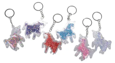 Produktbild von Schlüsselanhänger mit Glitzer – Einhorn (12er-Pack)