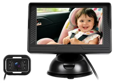 Image de Bébéphone avec écran de 4,3 pouces, caméra de vision nocturne, 2 caméras, 2 câbles