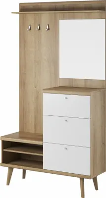Produktbild von Furniture24 Garderobe Primo Diele Flur Schuschrank Kleiderpaneel 2 Klappen 1 Schublade