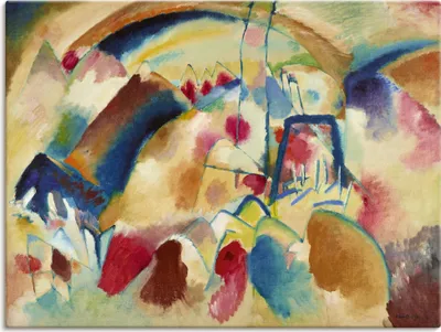 Produktbild von ARTland Leinwandbild Landschaft mit Kirche Größe: 120x90 cm