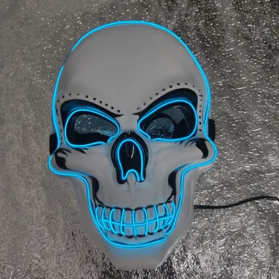 Obrázok produktu pre Halloweenska maska s LED svetlami, strašidelná hlava ducha, svietiaca maska, maškaráda, párty, maska, karneval, prestrojenie, cosplay kostýmová dekorácia