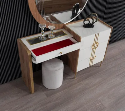 Produktbild von Schlafzimmer Set Bett  2x Nachttisch Kleiderschrank Design Luxus 5tlg Neu