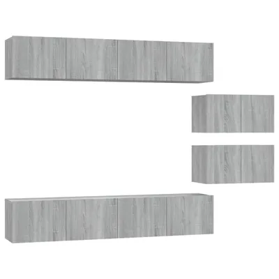 Produktbild von vidaXL 6-tlg. TV-Schrank-Set Grau Sonoma Holzwerkstoff