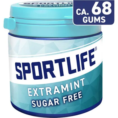 Produktbild von Sportlife Extramint Kaugummi 102g, zuckerfrei, erfrischender Minzgeschmack