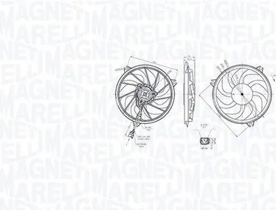 Produktbild von MAGNETI MARELLI 069422865010 Lüfter Motorkühlung Kühlerlüfter passend für PEUGEOT 206 Schrägheck (2A/C) Wasserkühler Ø392,5mm