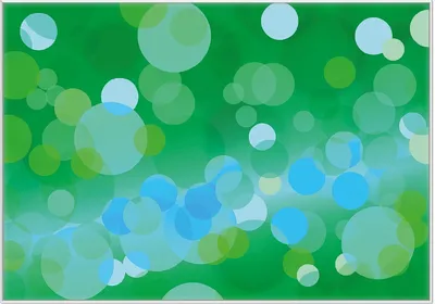 Produktbild von Wallario Wandbild Grüne und blaue Kreise - harmonisches Muster, Größe: 70,30 x 100,30 cm, Poster mit weißem Kunststoffrahmen