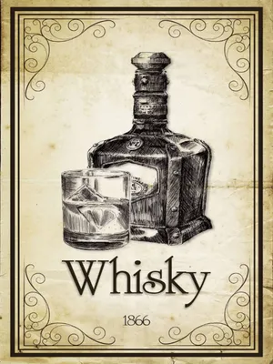 Produktbild von vianmo Holzschild 40x30 cm Alkohol 1866 Whisky Retro