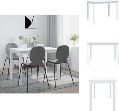 Produktbild von vidaXL Esstisch Weiß 114x71x75 cm Gummiholz Massiv - Esstische